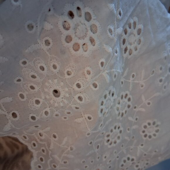 Hayden White Eyelet Ruffle Cotton Blouse Top SZ S NWOT B14 - Picture 6 of 9